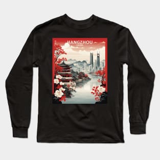 Hangzhou China Vintage Poster Tourism Long Sleeve T-Shirt